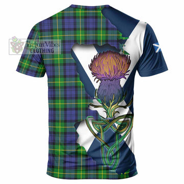 Meldrum Tartan Family Crest T-Shirt Scottish Thistle Celtic Inspired - Tartan Vibes Clothing