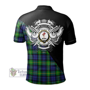 Meldrum Tartan Polo Shirt with Family Crest and Military Logo Style - Tartan Vibes Clothing