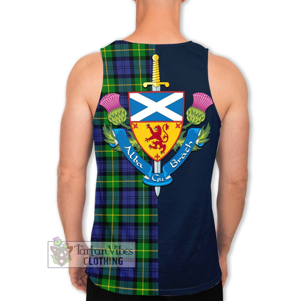 Meldrum Tartan Men's Tank Top Alba with Scottish Lion Royal Arm Half Style - Tartan Vibes Clothing