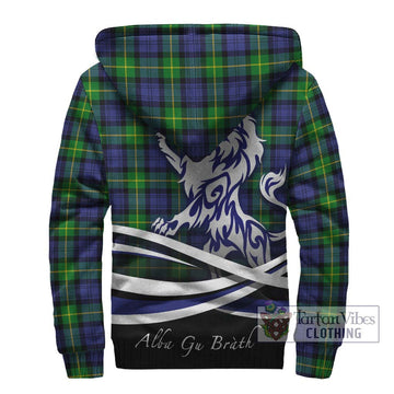 Meldrum Tartan Sherpa Hoodie with Alba Gu Brath Regal Lion Emblem - Tartan Vibes Clothing