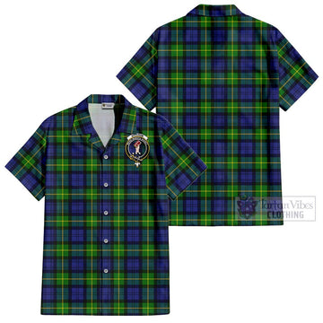 Meldrum Tartan Cotton Hawaiian Shirt with Family Crest - Tartan Vibes Clothing