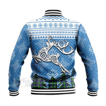 Meldrum Clan Christmas Baseball Jacket Celtic Reindeer Style - Tartan Vibes Clothing