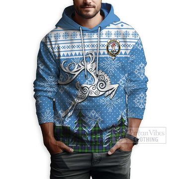 Meldrum Clan Christmas Hoodie Celtic Reindeer Style - Tartan Vibes Clothing