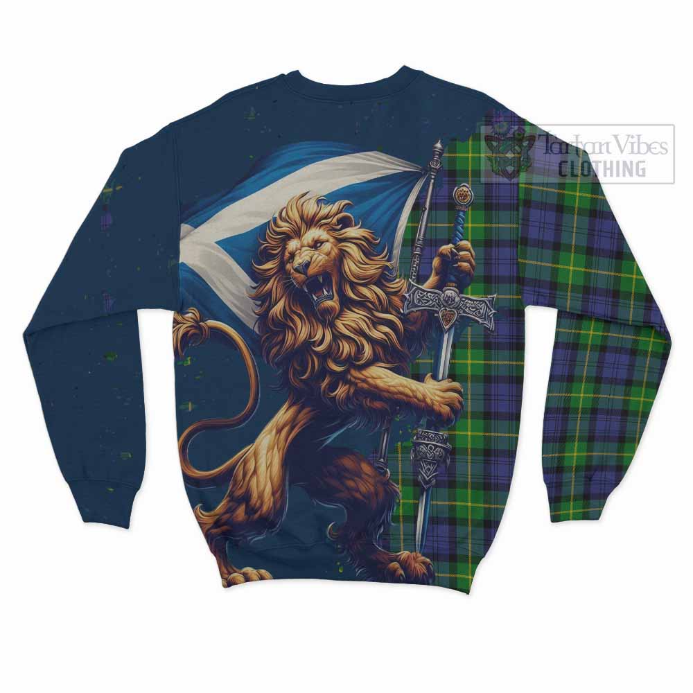 Meldrum Tartan Family Crest Sweatshirt with Scottish Majestic Lion - Tartan Vibes Clothing