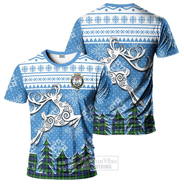 Meldrum Clan Christmas T-Shirt Celtic Reindeer Style - Tartan Vibes Clothing