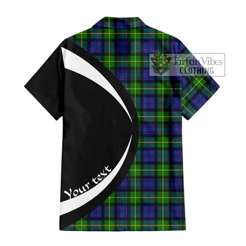 Meldrum Tartan Hawaiian Shirt with Family Crest Circle Style - Tartan Vibes Clothing