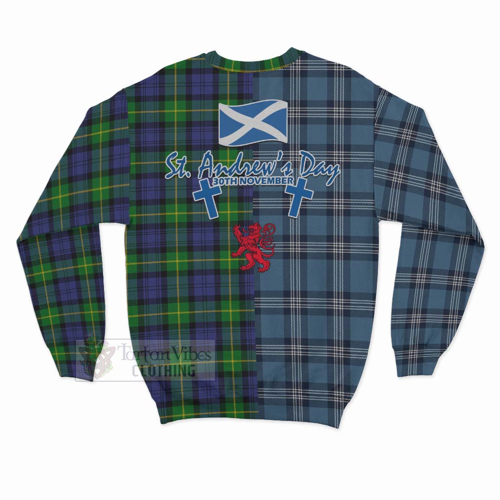Meldrum Tartan Sweatshirt Happy St. Andrew's Day Half Tartan Style - Tartan Vibes Clothing