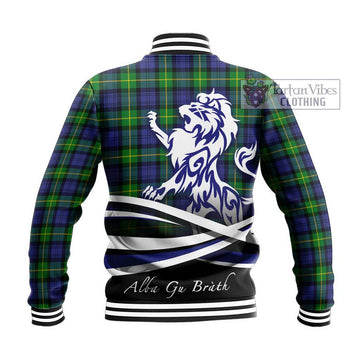 Meldrum Tartan Baseball Jacket with Alba Gu Brath Regal Lion Emblem - Tartan Vibes Clothing