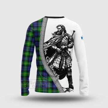 Meldrum Tartan Clan Crest Long Sleeve T-Shirt with Highlander Warrior Celtic Style - Tartan Vibes Clothing