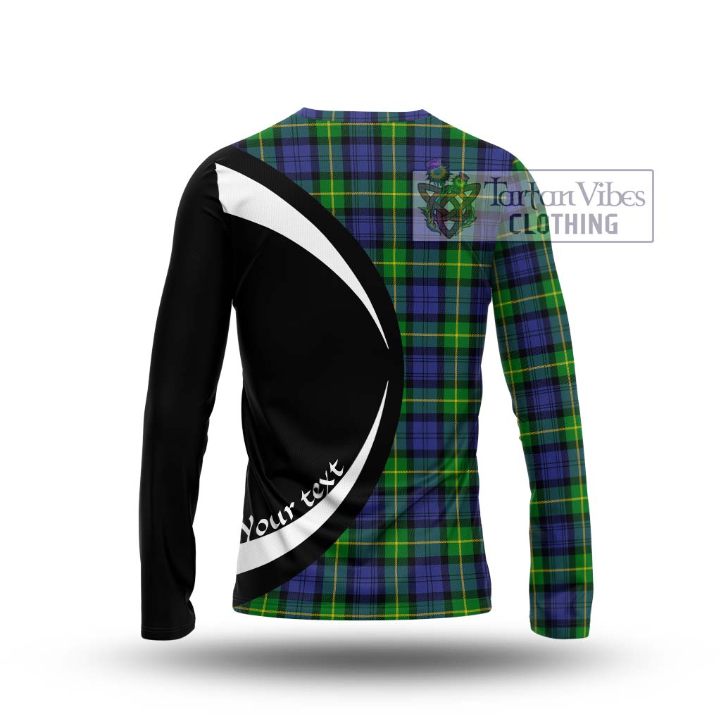 Meldrum Tartan Long Sleeve T-Shirt with Family Crest Circle Style - Tartan Vibes Clothing