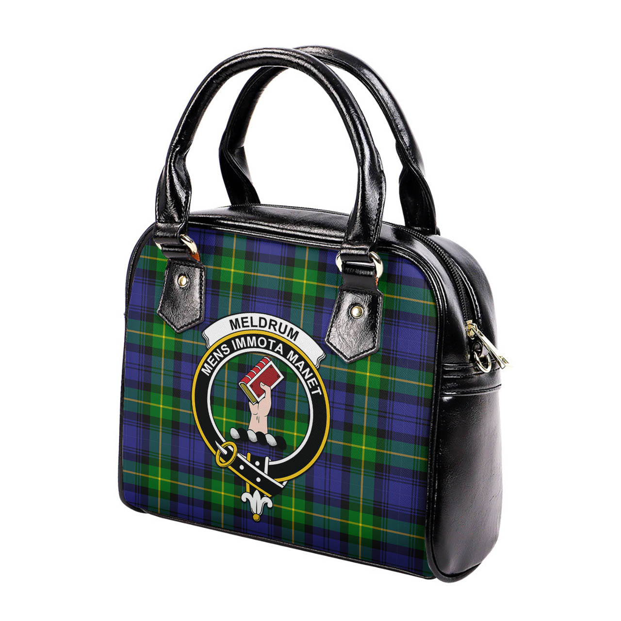 Meldrum Tartan Shoulder Handbags with Family Crest - Tartanvibesclothing