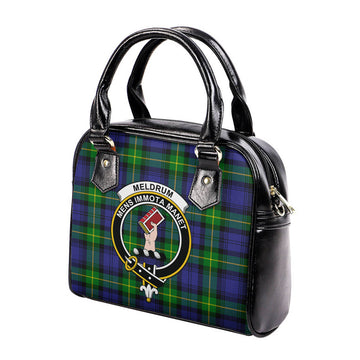 Meldrum Tartan Shoulder Handbags with Family Crest - Tartan Vibes Clothing