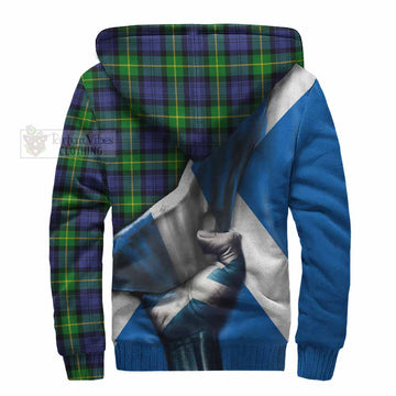 Meldrum Tartan Sherpa Hoodie with Family Crest Scotland Patriotic Style - Tartan Vibes Clothing