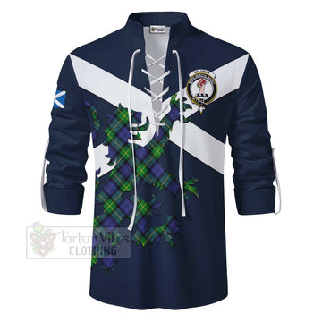 Meldrum Tartan Lion Rampant Ghillie Kilt Shirt Proudly Display Your Heritage with Alba Gu Brath and Clan Name - Tartan Vibes Clothing