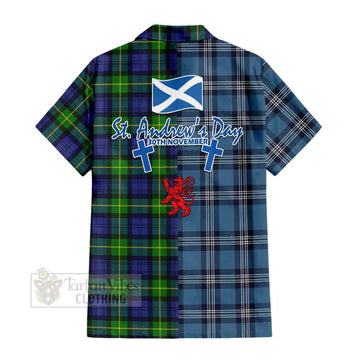 Meldrum Tartan Hawaiian Shirt Happy St. Andrew's Day Half Tartan Style - Tartan Vibes Clothing