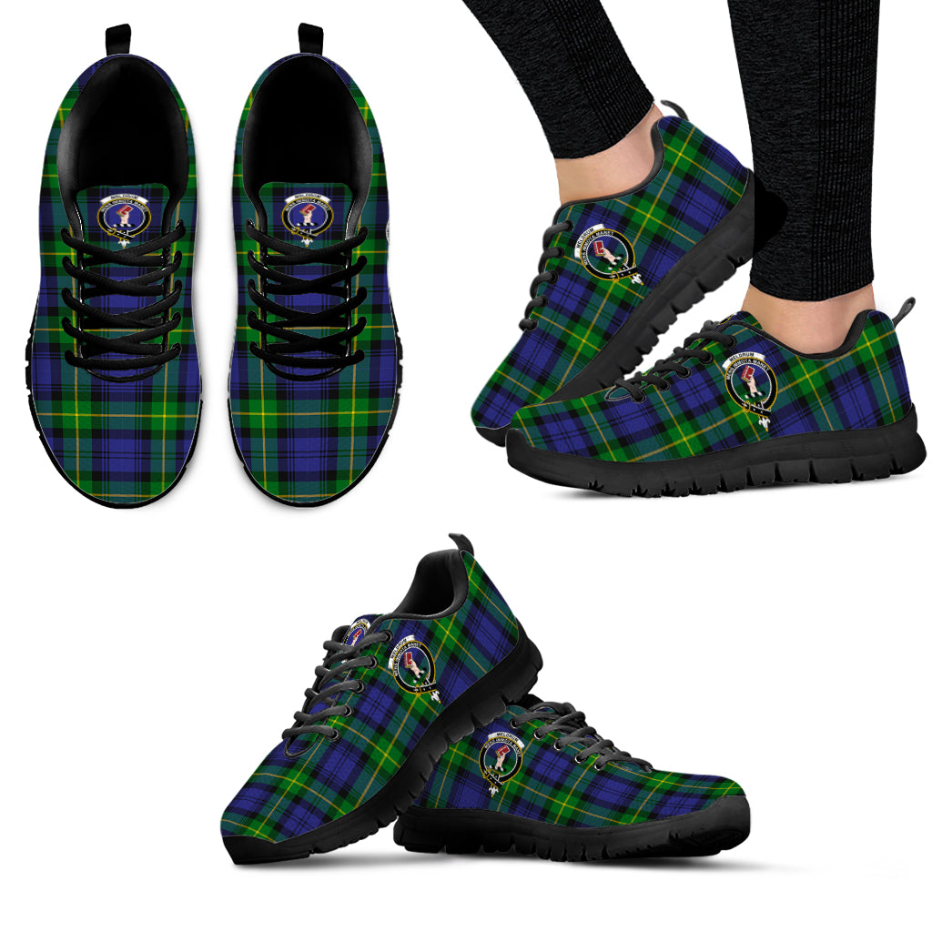 Meldrum Tartan Sneakers with Family Crest - Tartan Vibes Clothing