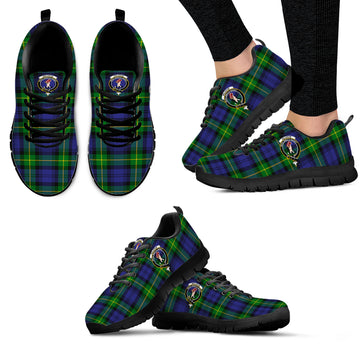 Meldrum Tartan Sneakers with Family Crest - Tartan Vibes Clothing