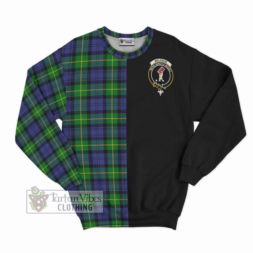 Meldrum Tartan Sweatshirt with Family Crest and Half Of Me Style - Tartan Vibes Clothing