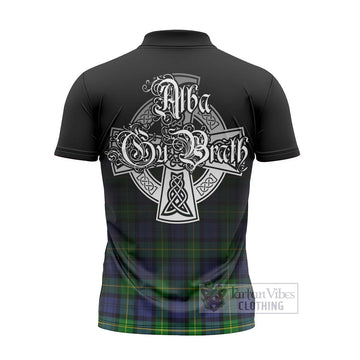 Meldrum Tartan Zipper Polo Shirt Featuring Alba Gu Brath Family Crest Celtic Inspired - Tartan Vibes Clothing
