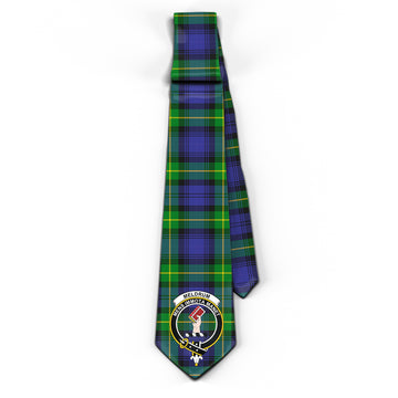 Meldrum Tartan Classic Necktie with Family Crest