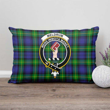 Meldrum Tartan Pillow Cover with Family Crest - Tartan Vibes Clothing