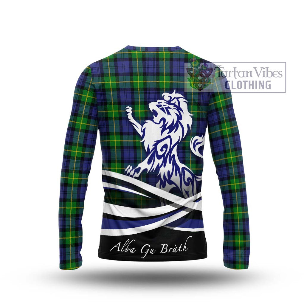 Meldrum Tartan Long Sleeve T-Shirt with Alba Gu Brath Regal Lion Emblem - Tartan Vibes Clothing