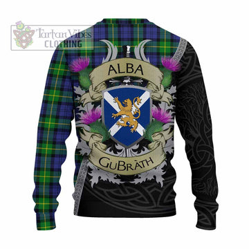 Meldrum Tartan Family Crest Knitted Sweater Lion Rampant Royal Thistle Shield Celtic Inspired - Tartan Vibes Clothing
