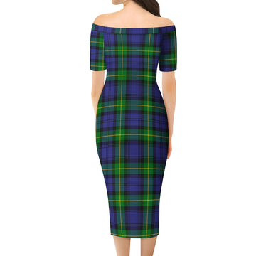 Meldrum Tartan Off Shoulder Lady Dress - Tartan Vibes Clothing