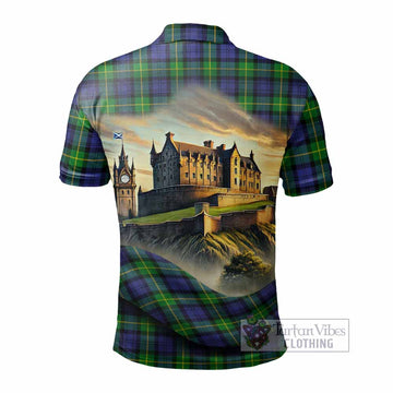 Tartan Vibes Clothing Meldrum Tartan Family Crest Polo Shirt with Scottish Ancient Castle Stype