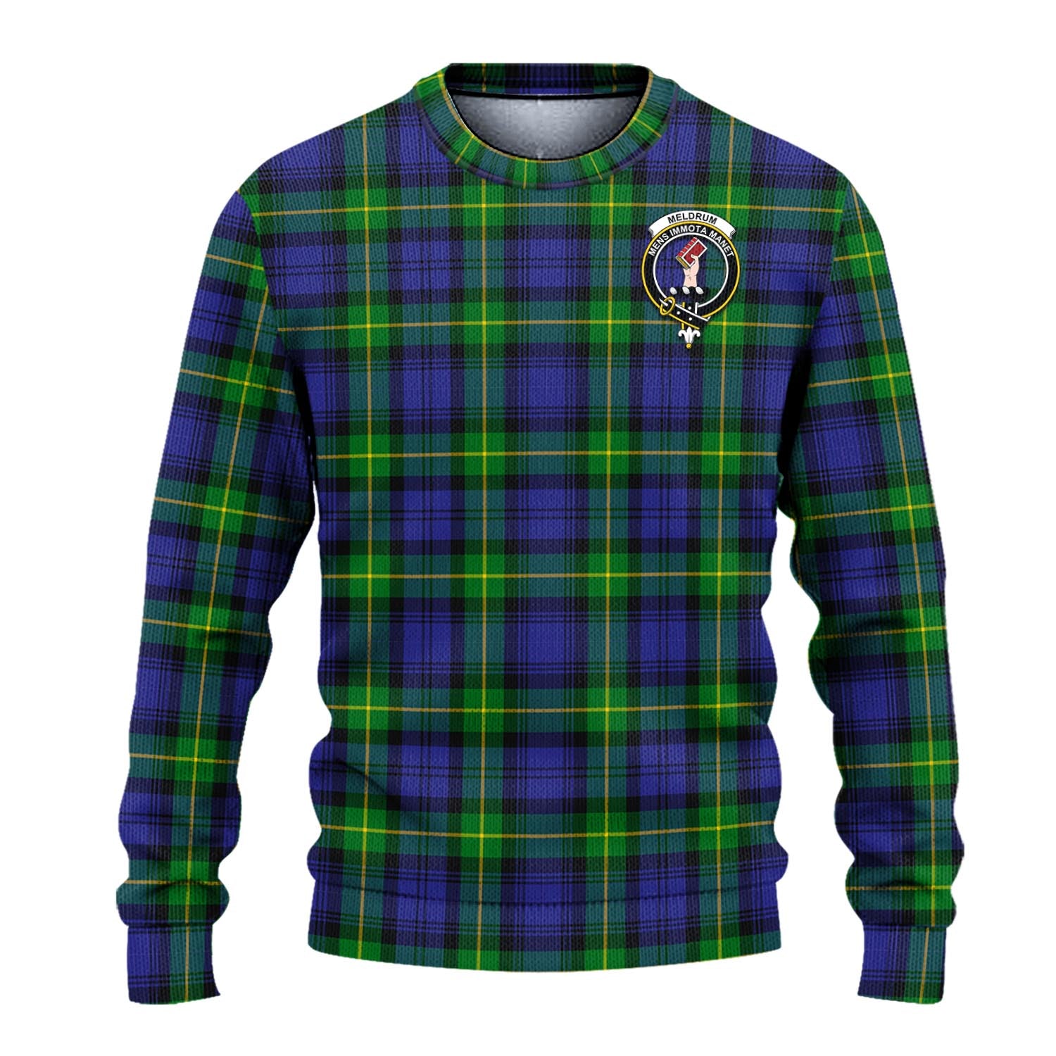 Meldrum Tartan Ugly Sweater with Family Crest - Tartan Vibes Clothing
