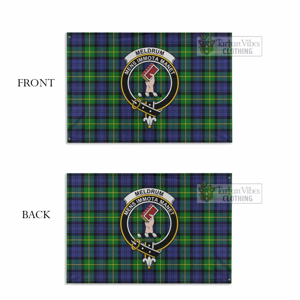 Tartan Vibes Clothing Meldrum Tartan House Flag with Family Crest