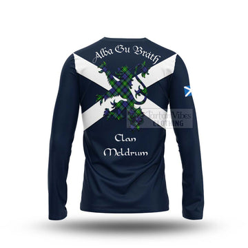 Meldrum Tartan Lion Rampant Long Sleeve T-Shirt Proudly Display Your Heritage with Alba Gu Brath and Clan Name - Tartan Vibes Clothing