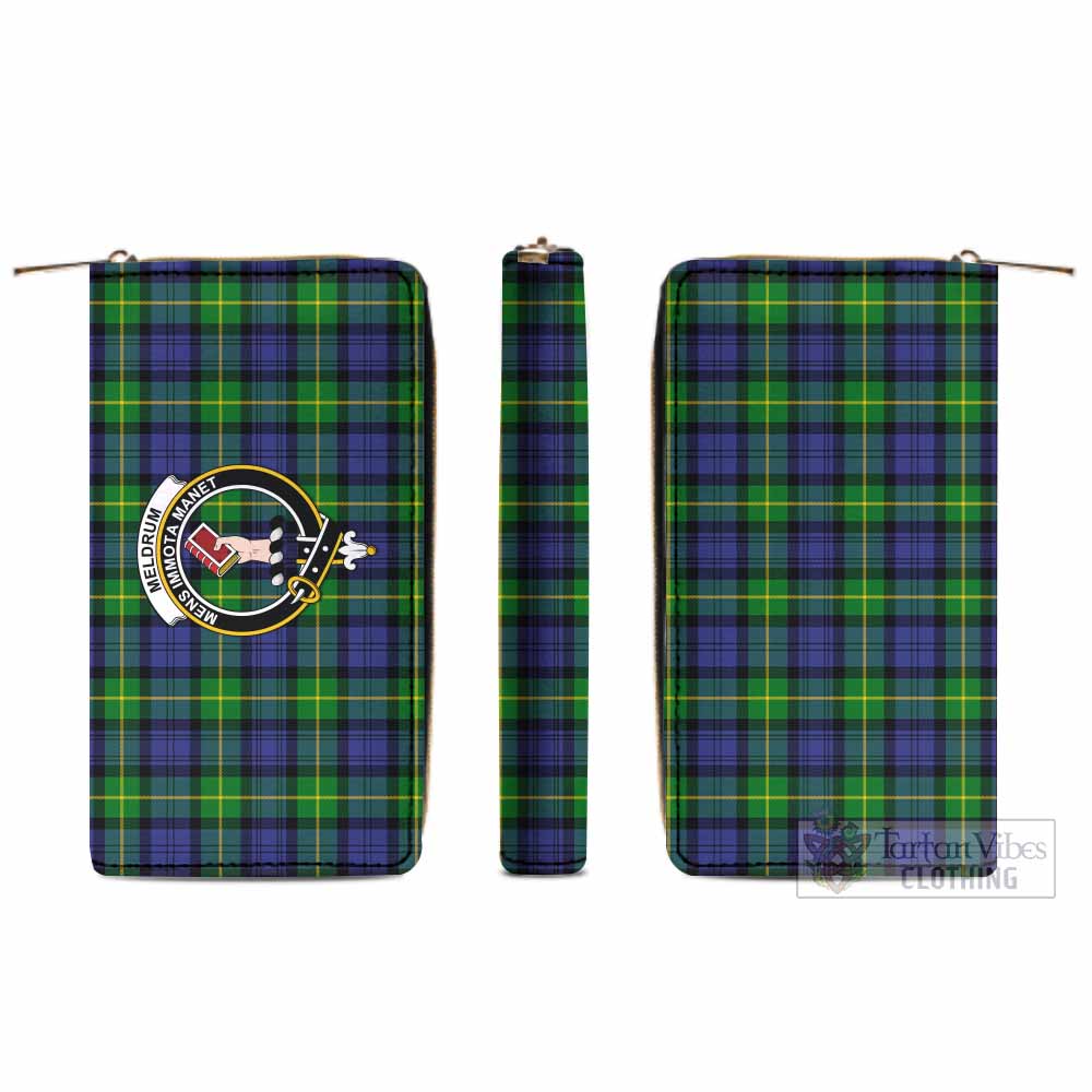 Meldrum Tartan Women's Leather Wallet with Family Crest - Tartan Vibes Clothing