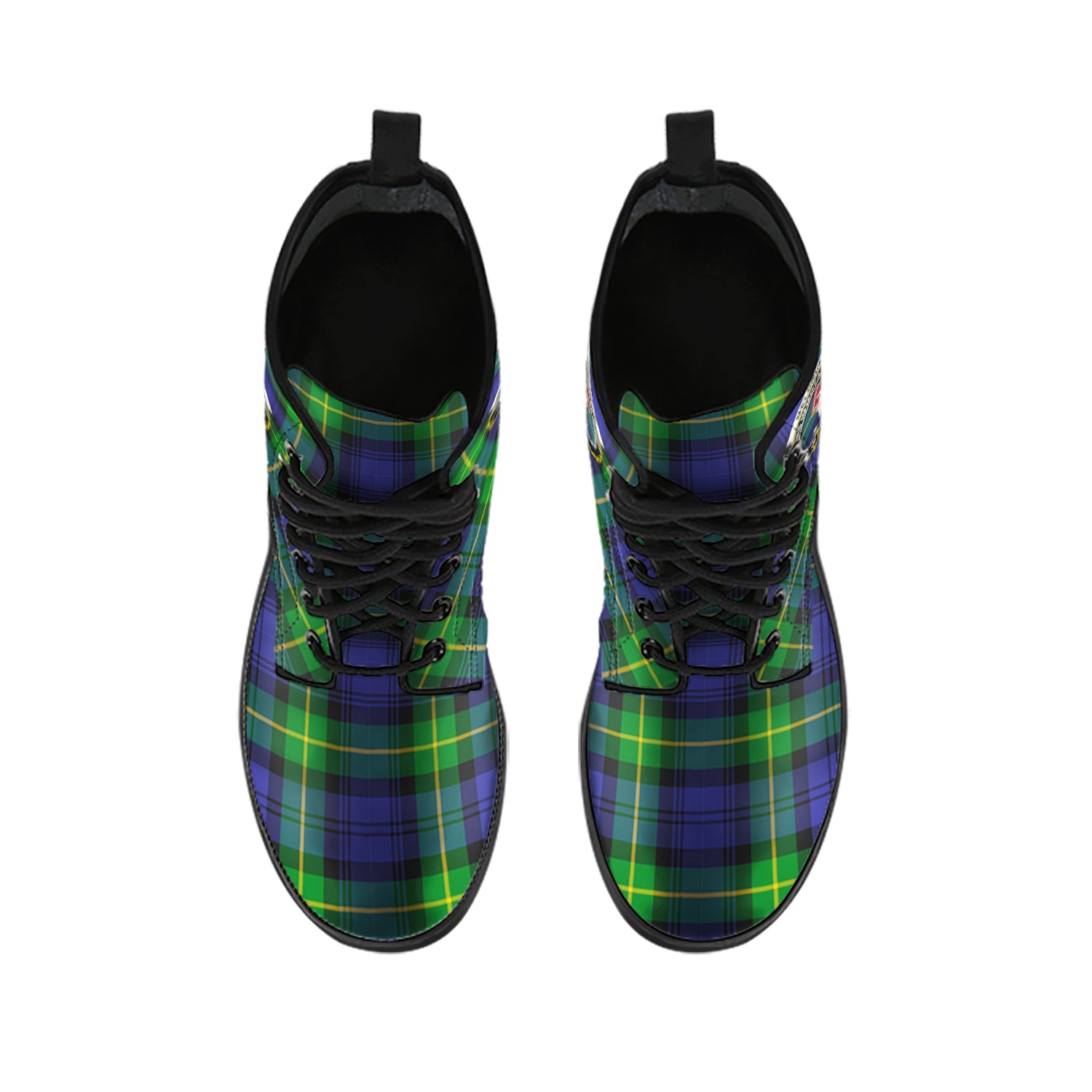 Meldrum Tartan Leather Boots with Family Crest - Tartan Vibes Clothing