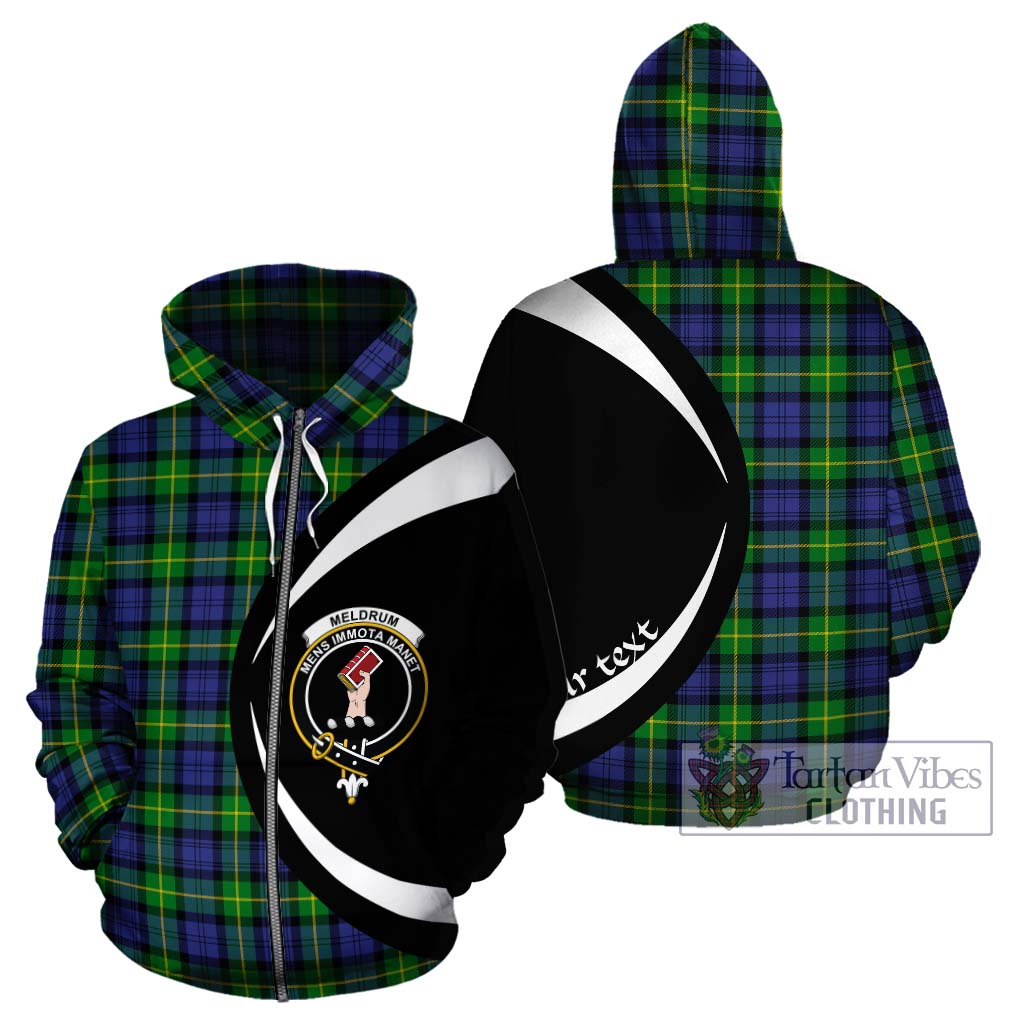 Meldrum Tartan Hoodie with Family Crest Circle Style - Tartan Vibes Clothing