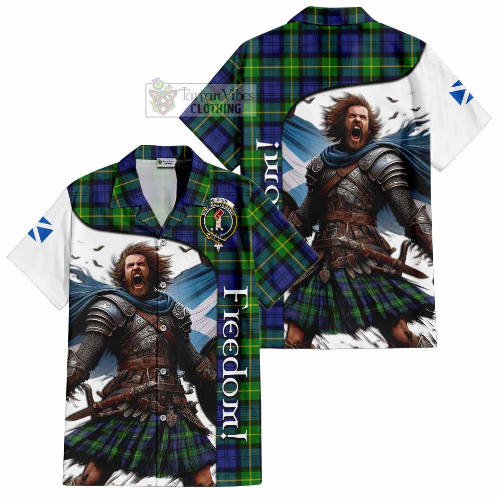 Meldrum Crest Tartan Hawaiian Shirt Inspired by the Freedom of Scottish Warrior - Tartan Vibes Clothing