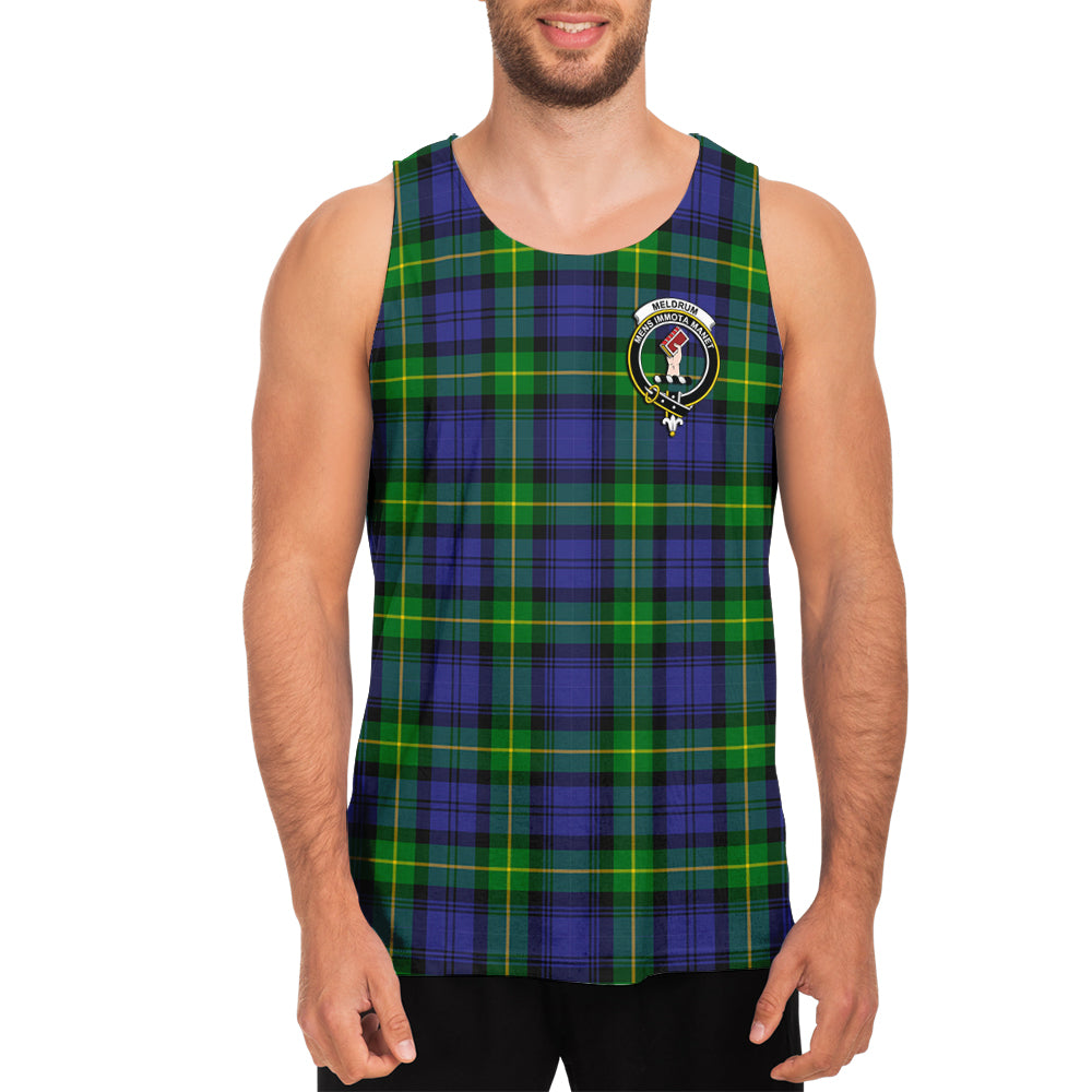 Meldrum Tartan Mens Tank Top with Family Crest - Tartan Vibes Clothing