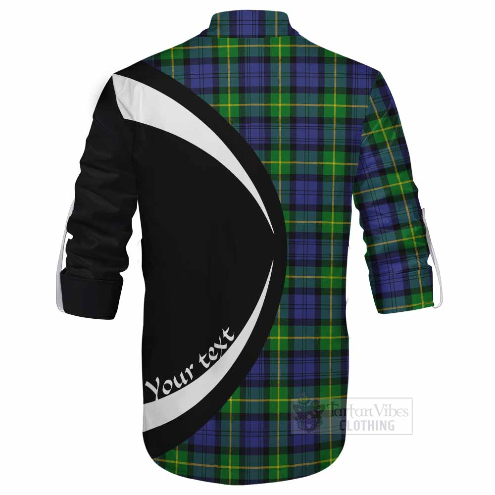 Meldrum Tartan Ghillie Kilt Shirt with Family Crest Circle Style - Tartan Vibes Clothing