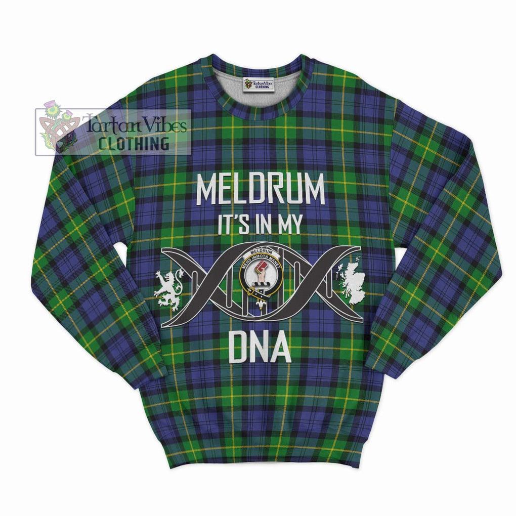 Meldrum Tartan Sweatshirt with Family Crest DNA In Me Style - Tartan Vibes Clothing