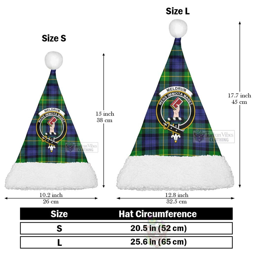 Meldrum Tartan Christmas Santa Hats with Family Crest Christmas Hat L 25.6in (65cm) - Tartan Vibes Clothing