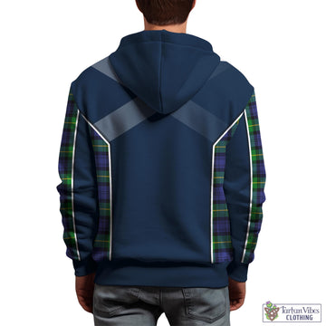 Meldrum Tartan Hoodie with Family Crest and Lion Rampant Vibes Sport Style - Tartan Vibes Clothing