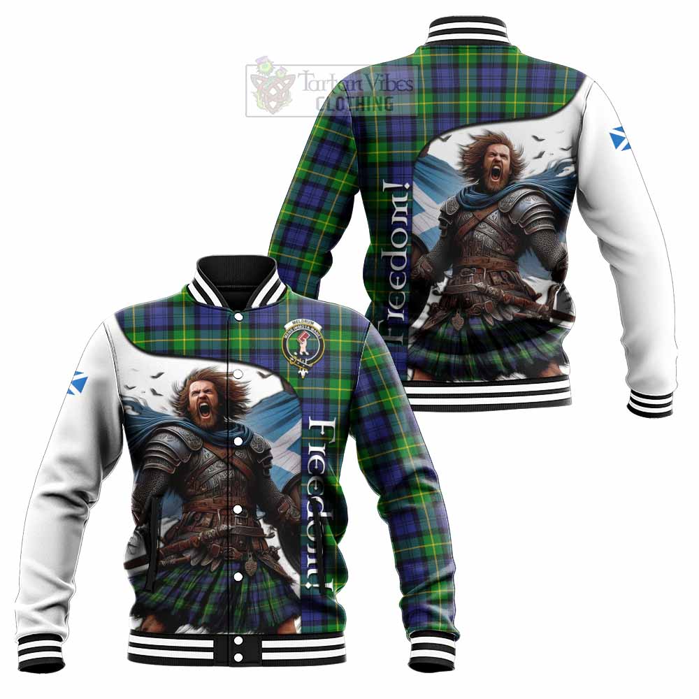 Meldrum Crest Tartan Baseball Jacket Inspired by the Freedom of Scottish Warrior - Tartan Vibes Clothing