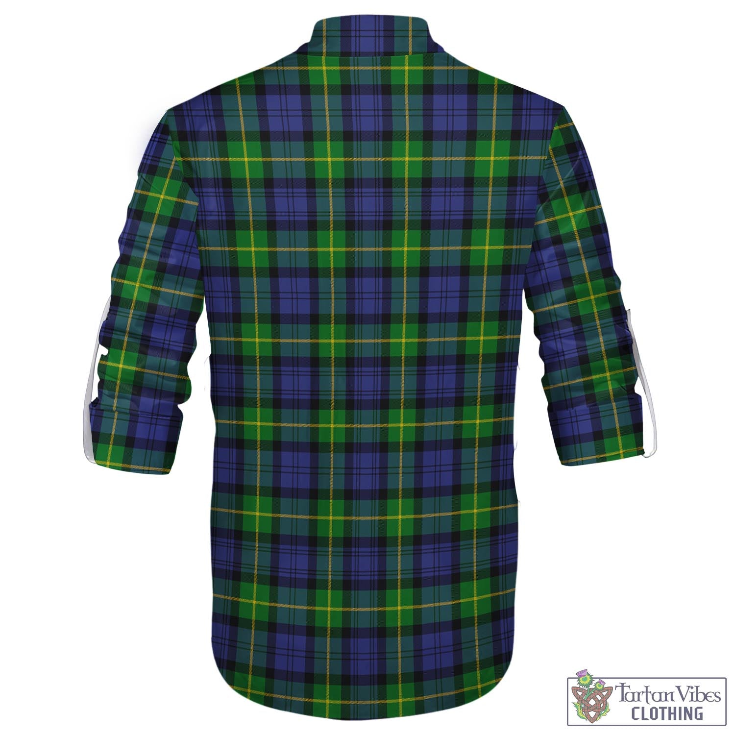 Tartan Vibes Clothing Meldrum Tartan Men's Scottish Traditional Jacobite Ghillie Kilt Shirt with Family Crest