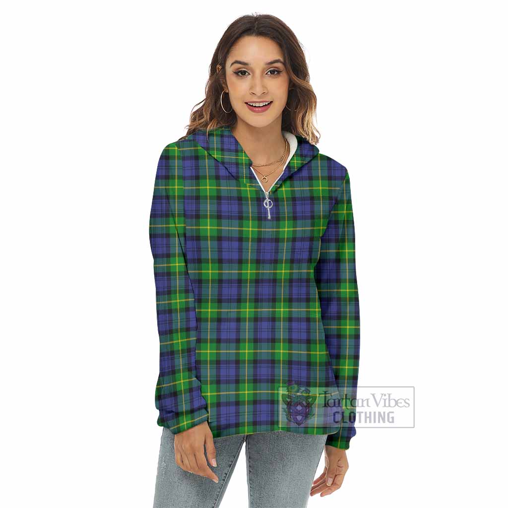 Meldrum Tartan Women's Borg Fleece Hoodie with Half Zip - Tartan Vibes Clothing