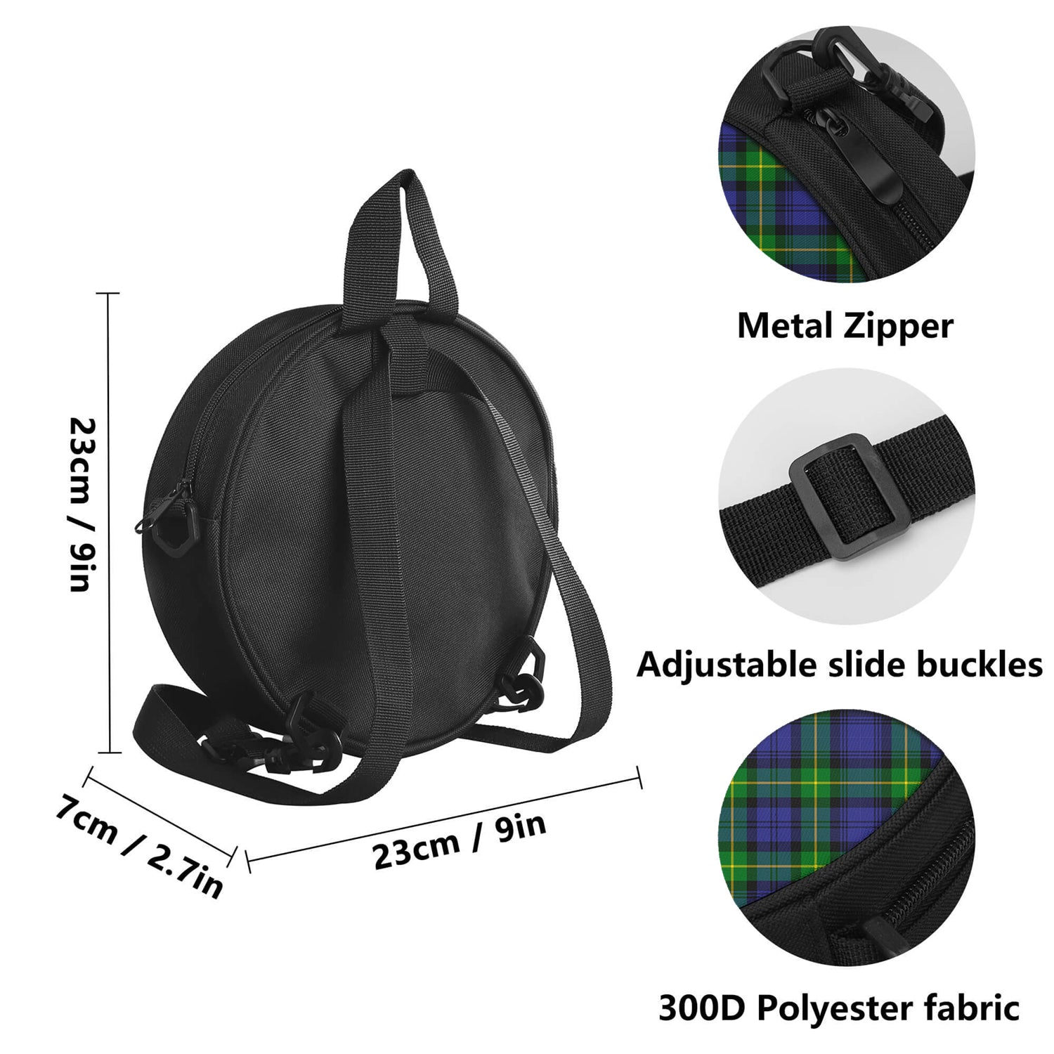 Meldrum Tartan Round Satchel Bags - Tartan Vibes Clothing