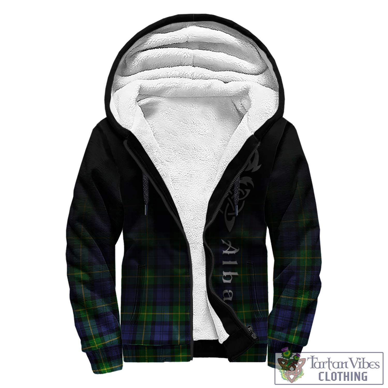 Meldrum Tartan Sherpa Hoodie Featuring Alba Gu Brath Family Crest Celtic Inspired - Tartan Vibes Clothing