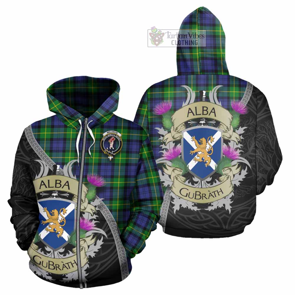 Meldrum Tartan Family Crest Hoodie Lion Rampant Royal Thistle Shield Celtic Inspired Zip Hoodie - Tartan Vibes Clothing