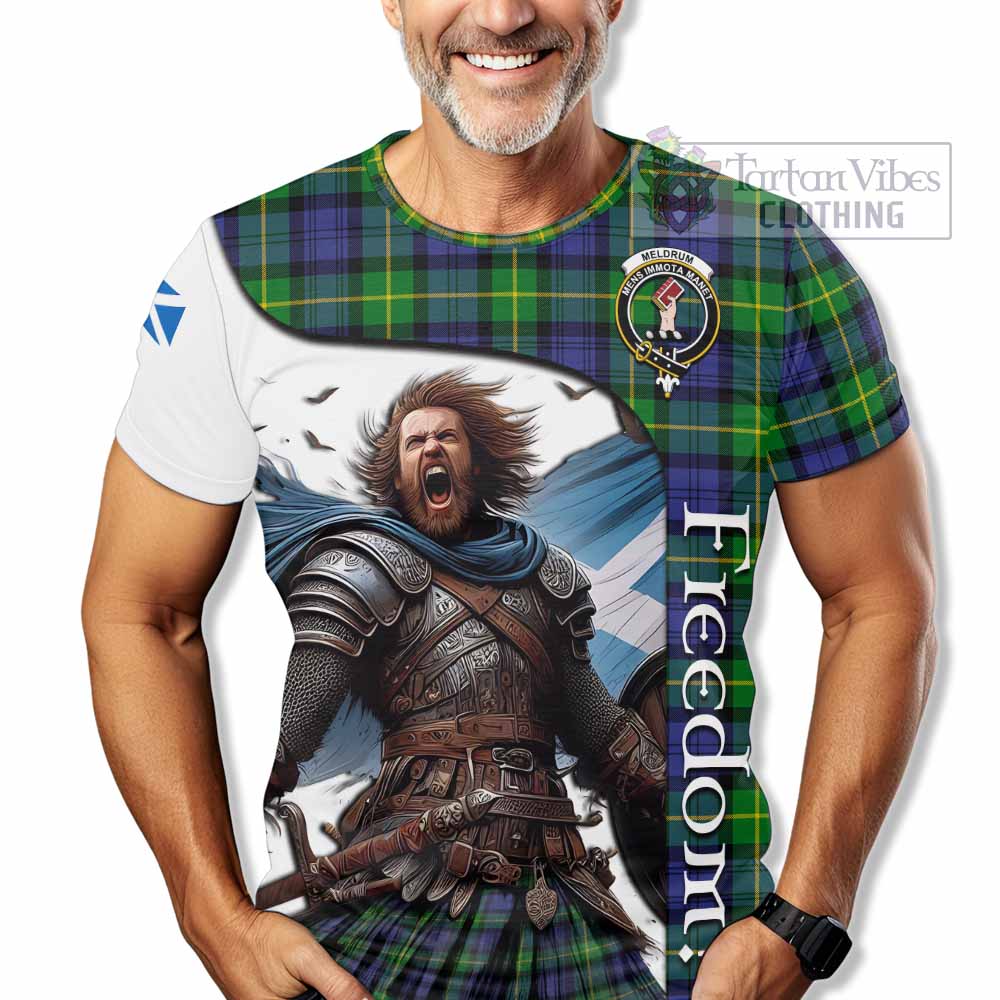Meldrum Crest Tartan T-Shirt Inspired by the Freedom of Scottish Warrior - Tartan Vibes Clothing