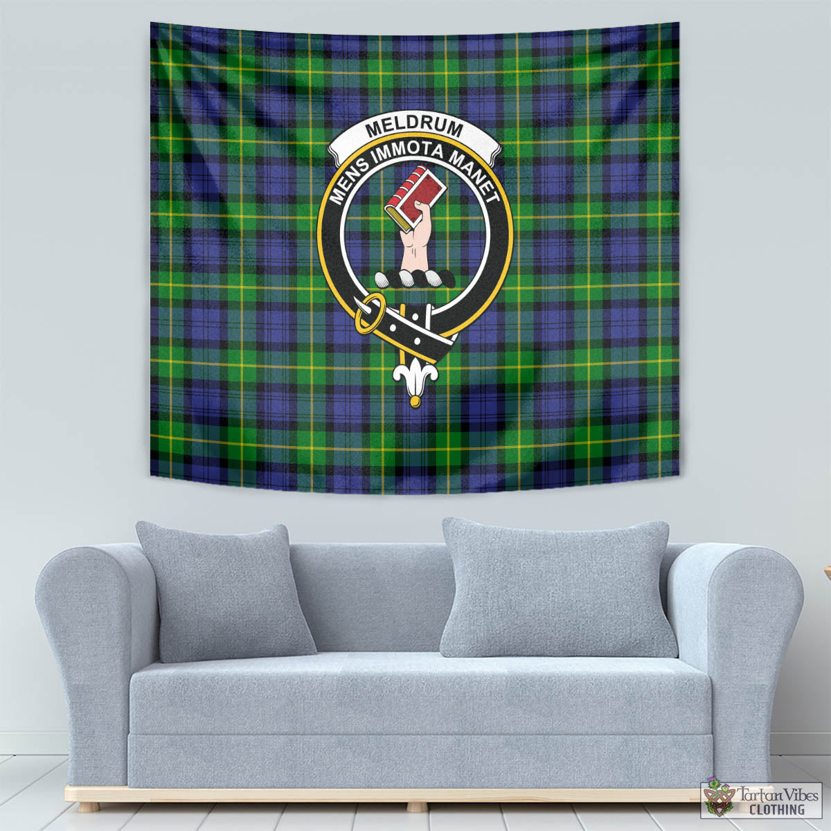 Meldrum Tartan Tapestry Wall Hanging and Home Decor for Room with Family Crest - Tartan Vibes Clothing