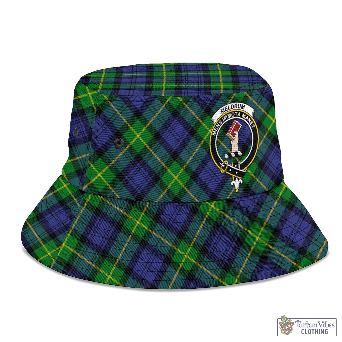 Meldrum Tartan Bucket Hat with Family Crest - Tartan Vibes Clothing